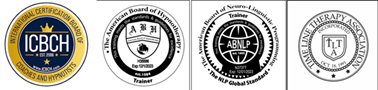 ICBCH, American Board of Hypnotherapy, American Board of NLP and Time Line Therapy Association seals
